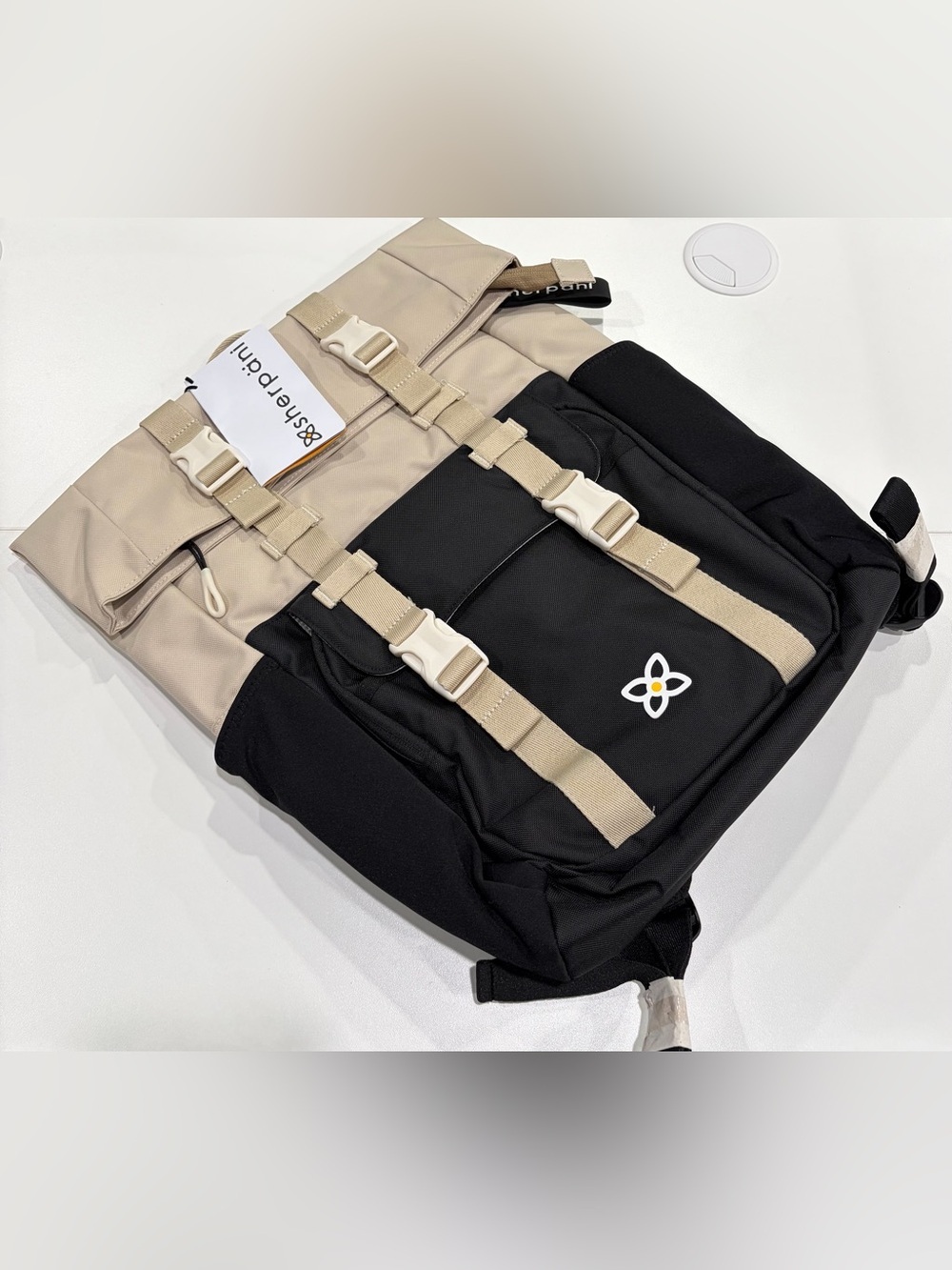 Sherpani Sedona Backpack Tan Black NWT 15" Laptop Sleeve Water Bottle Holder